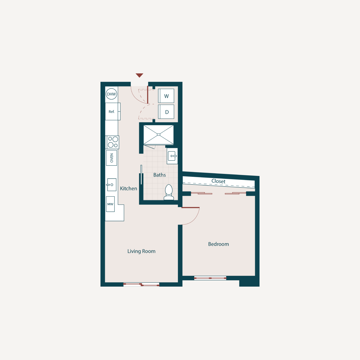 Floor plan image one bed b 2a