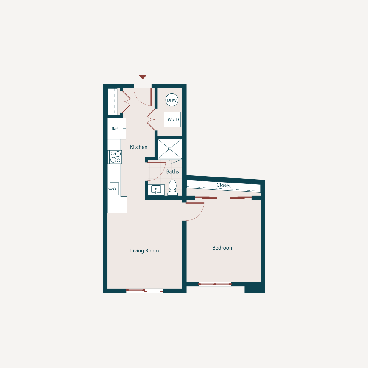 Floor plan image one bed b