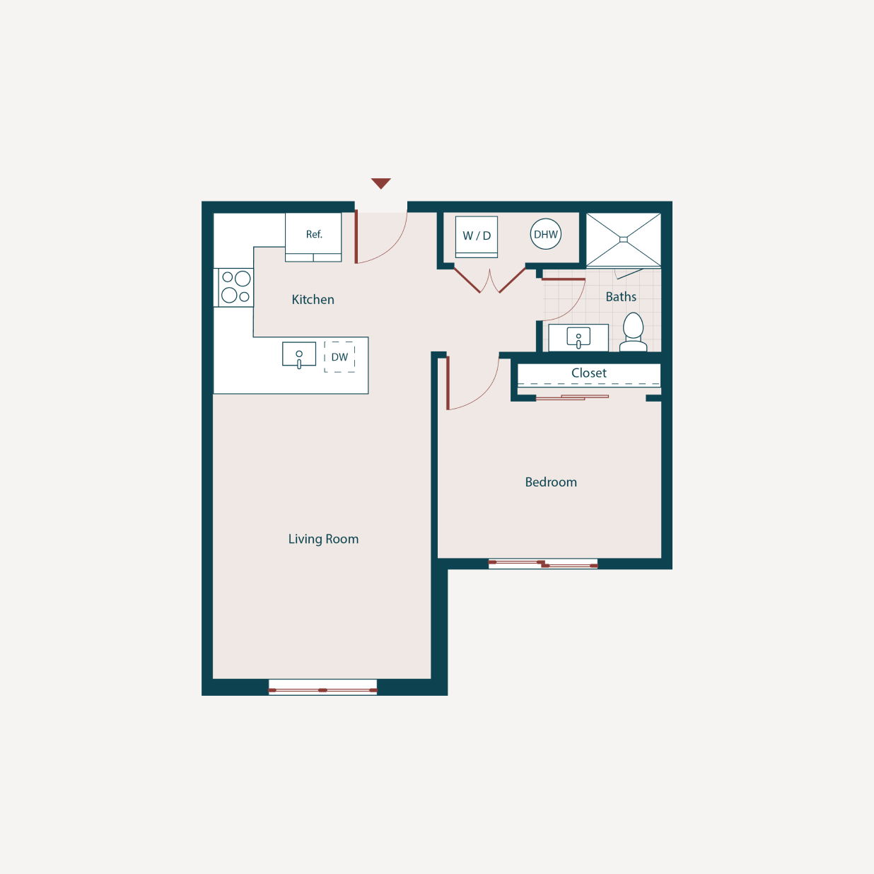 Floor plan image one bed e