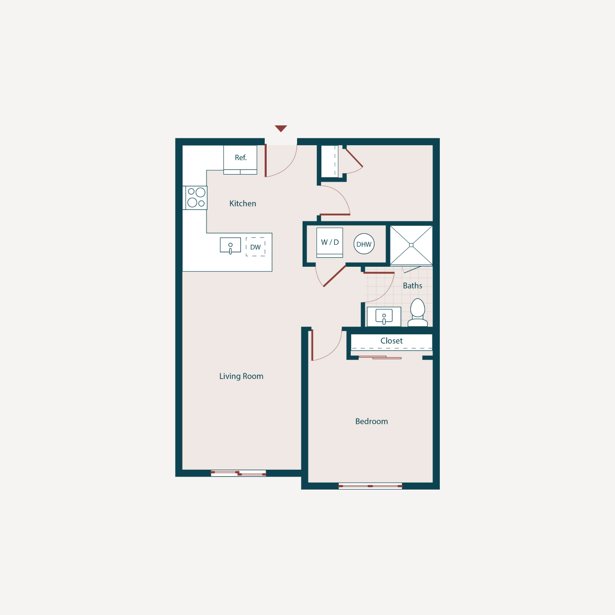 Floor plan image one bed g