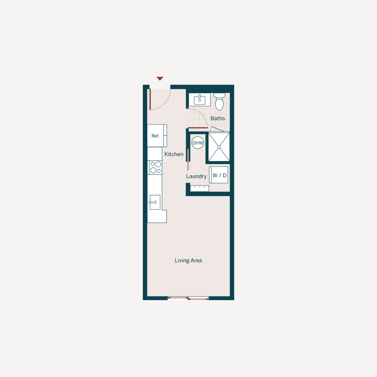 Floor plan image studio a b d