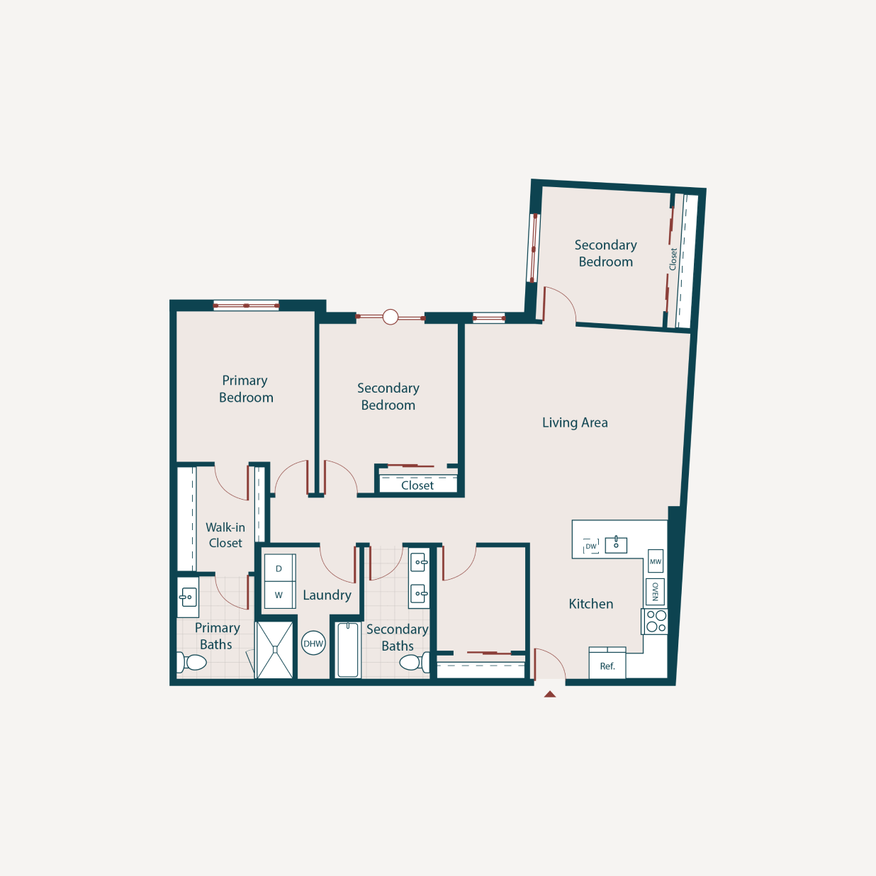 Floor plan image three bed b 2a