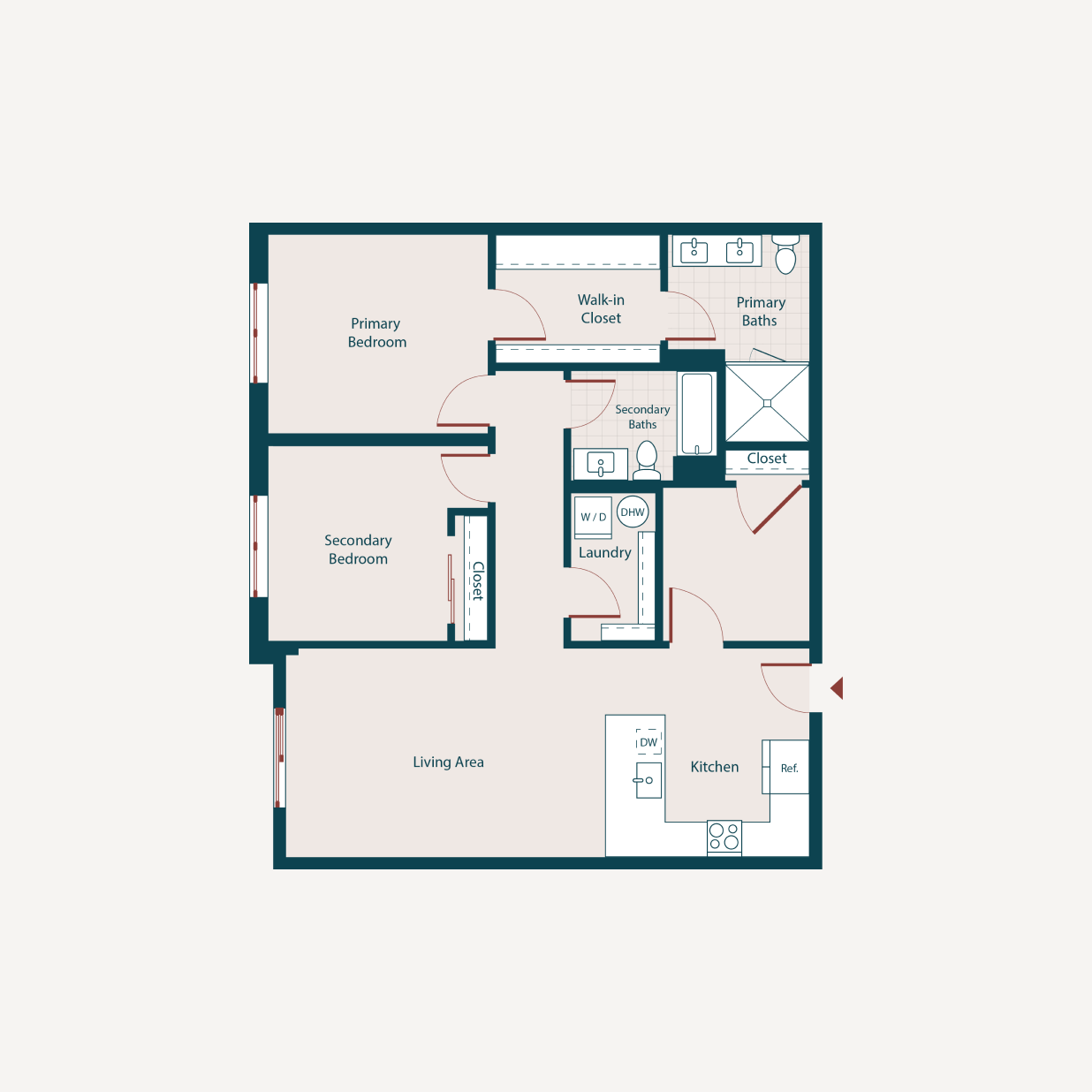 Floor plan image two bed b g