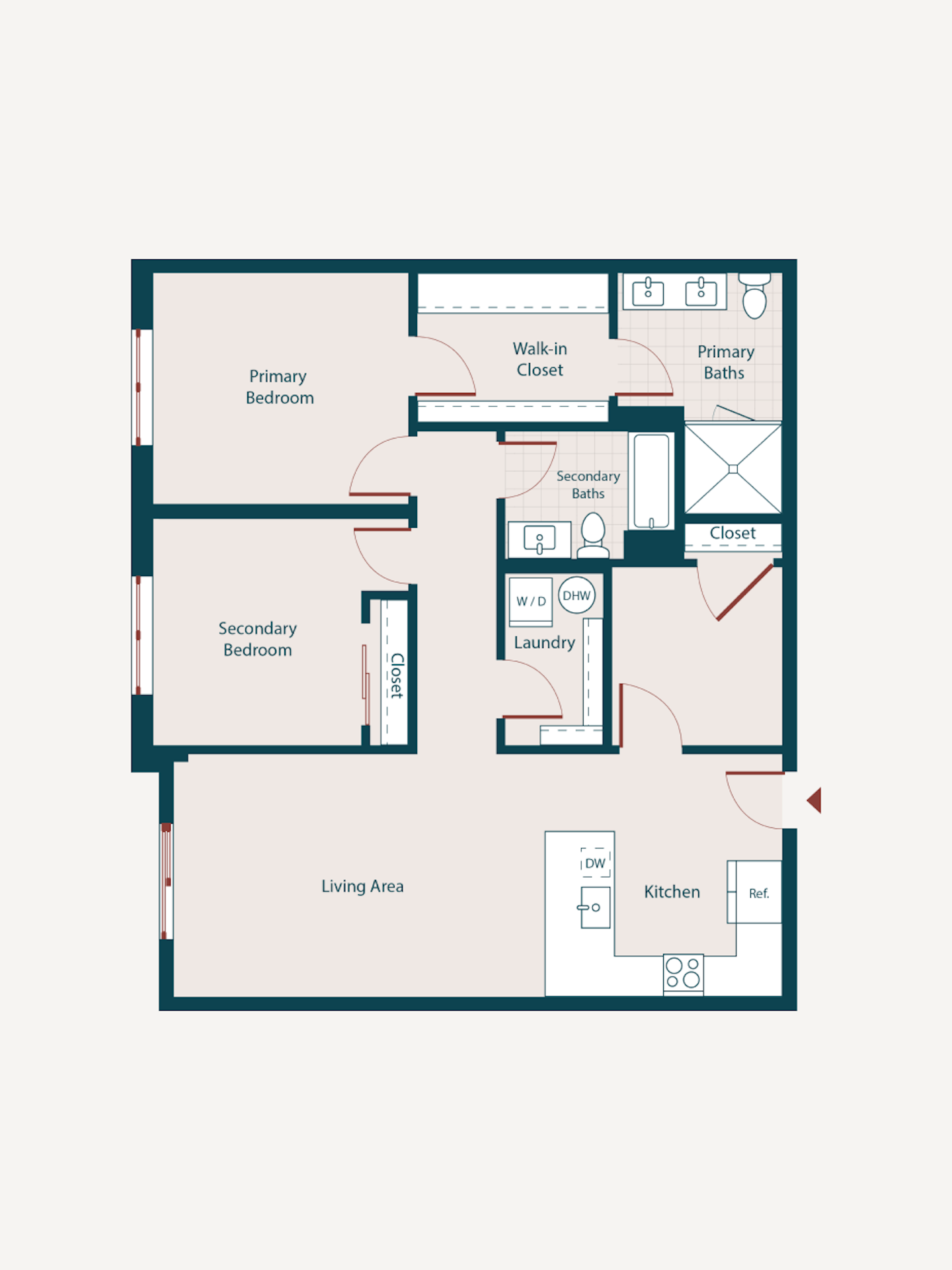 Floor plan image two bed b g