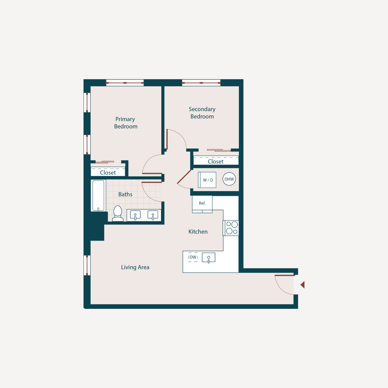 Floor plan image two bed j k